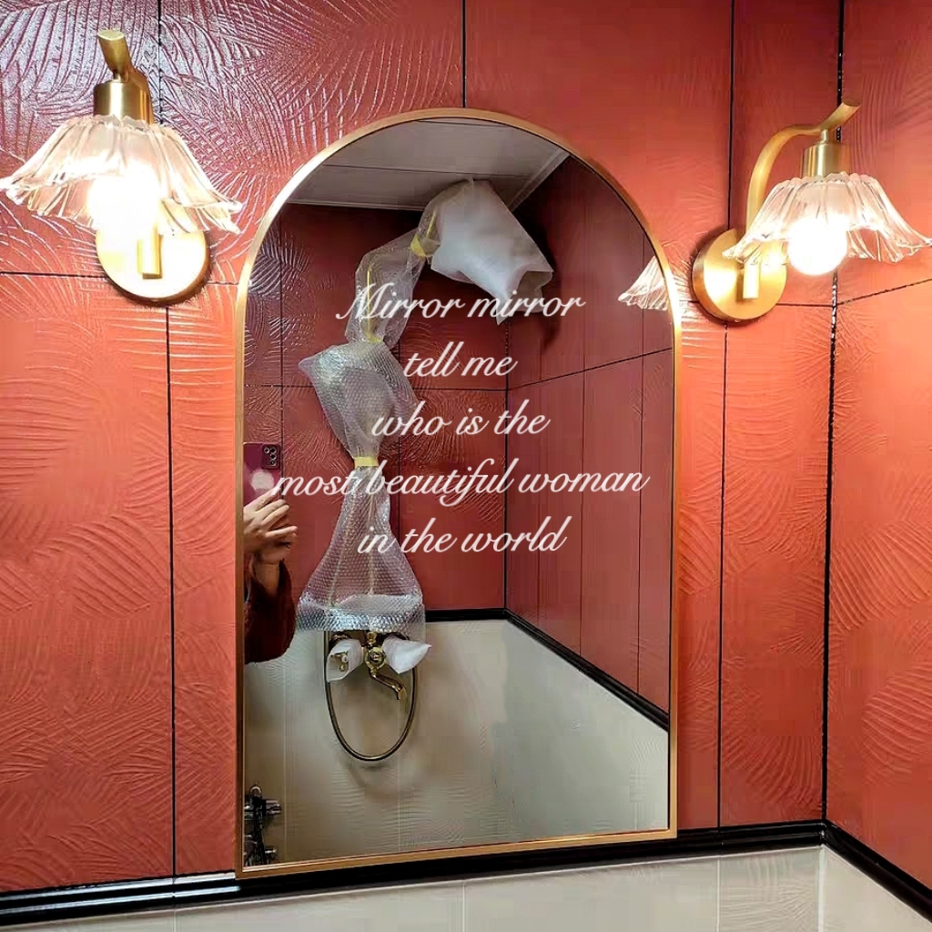 北欧拱门形浴室镜简约卫生间装饰镜洗手台卫浴镜厕所壁挂化妆镜子