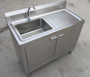 户外304不锈钢水池一体柜水槽柜双槽厨房洗菜盆洗碗池洗手消毒池