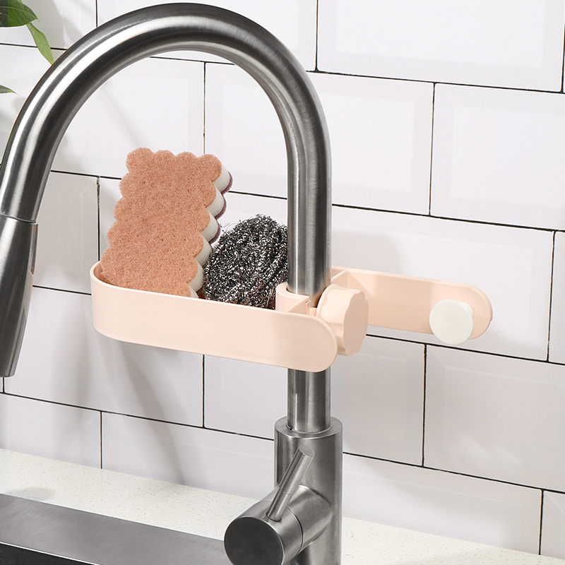 水龙头置物架塑料卫生间多功能可旋转夹式厨房水槽抹布收纳沥水架