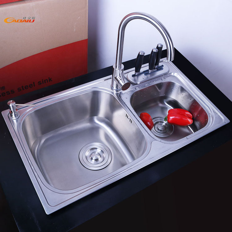 佳宝路厨房洗菜盆双槽食品级304不锈钢水槽洗碗槽家用水池洗碗池