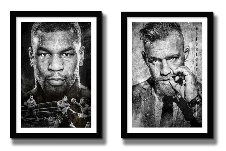 拳王泰森康纳·麦格雷戈海报有框画拳击手装饰画运动挂画墙画壁画