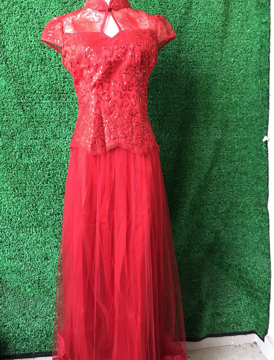华艺系列  223219 专柜正品 春夏款   旗袍  套装  红装