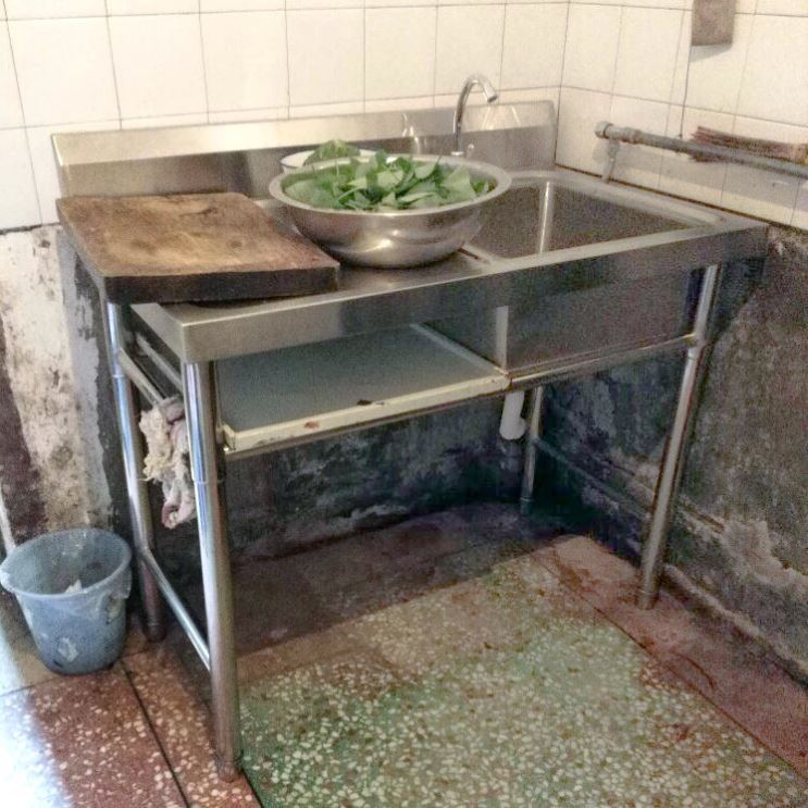 定制新款餐厅室内超大菜池挡水不锈钢水槽带支架商用洗菜池整体洗