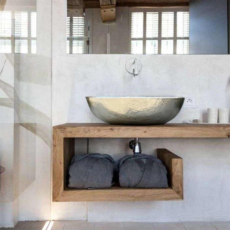 浴室柜椭圆台上盆高级法式铜复古民宿洗手池美式创意洗手盆台盆
