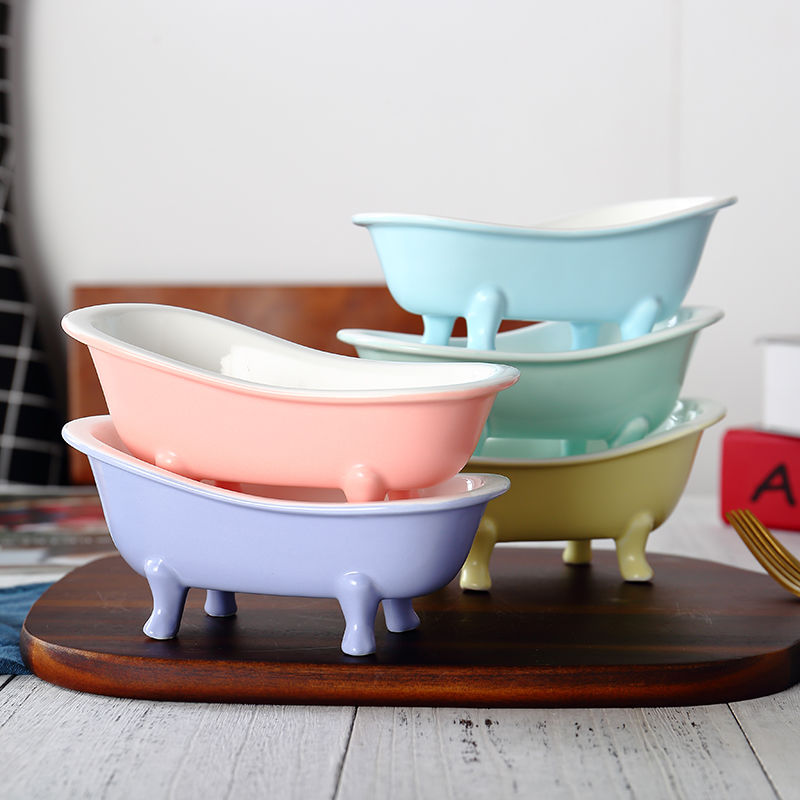 创意陶瓷浴缸碗可爱小碗甜品酸奶碗沙拉碗早餐麦片泡浴碗冰淇淋碗