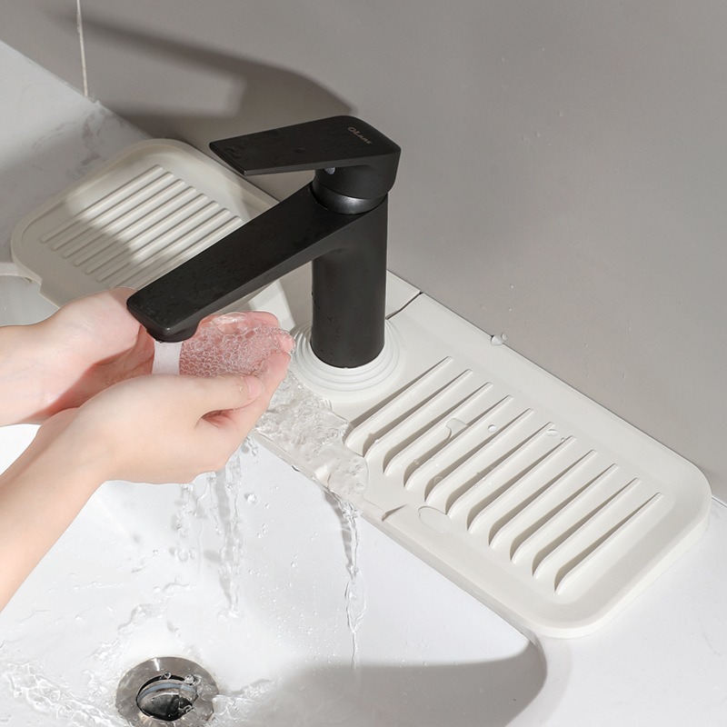 水龙头沥水垫洗手台面肥皂杯子防滑置物垫子可裁剪厨房硅胶防溅水