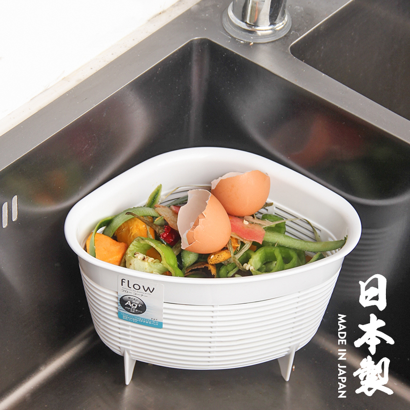 日本进口厨房厨余垃圾架水槽沥水架站立式湿垃圾筐菜渣篓桶果皮篮