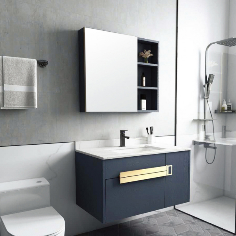惜度304不锈钢浴室柜组合套装卫生间岩板盆洗脸盆镜柜YSGG-B5500