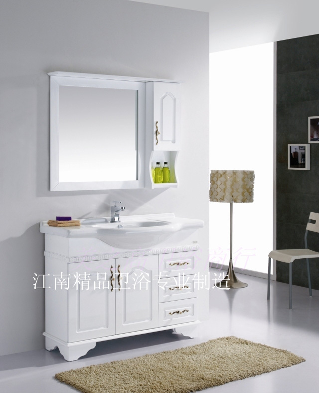 欧式美式橡木浴室柜组合实木卫浴柜洗脸盆柜组合洗手盆柜合XM996