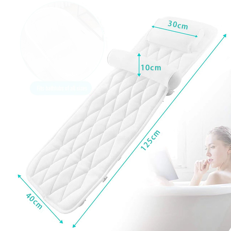 速发4D浴缸防滑垫带枕头泡澡垫子护颈防摔不吸水环保加厚靠垫浴缸