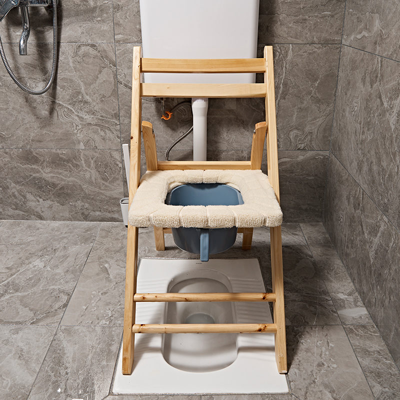 可折叠孕妇坐便椅老人坐便器可携式移动马桶简Q易实木蹲厕所凳家