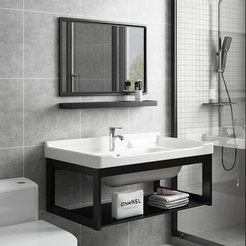 极速阳台小型洗手盆卫生间洗漱台池简易小户型家用挂墙式洗脸盆柜