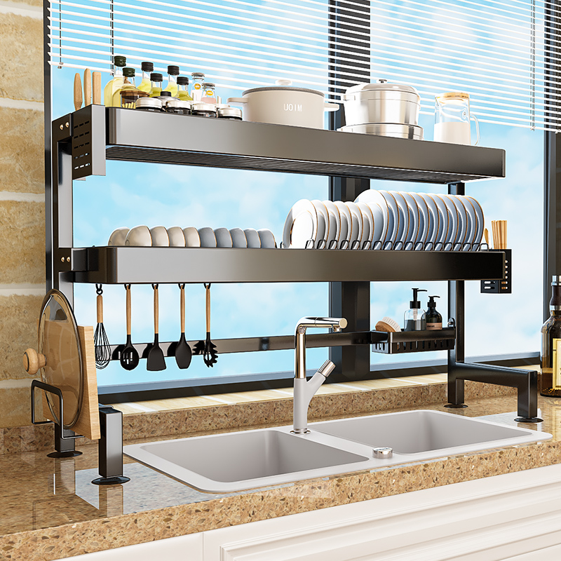 现货速发厨房水槽置物架碗碟碗盘收纳架沥水架家用多功能放碗架碗