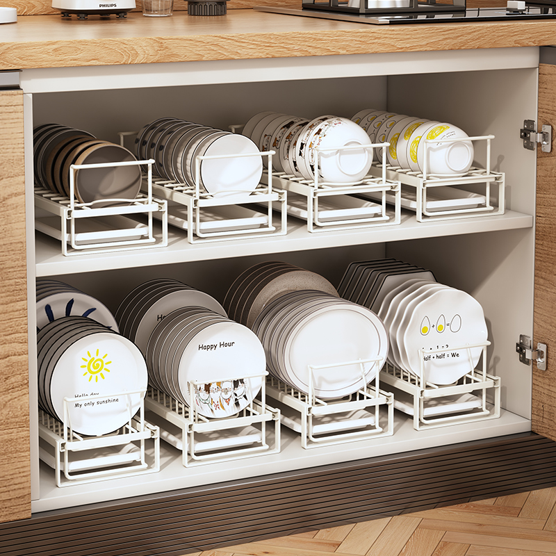 推荐抽拉厨房置物架橱柜收纳碗盘下水槽叠加碗碟架柜内单层沥水篮