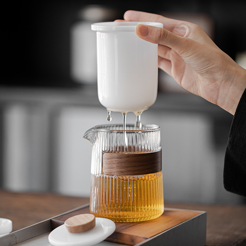 羊脂玉冰种旅行茶具可携式快客杯户外功夫茶具套组泡茶壶随身泡