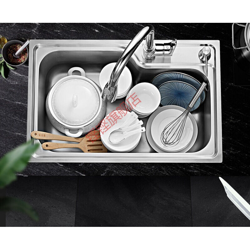 新品304不锈钢水槽小单水槽厨房洗菜盆洗碗池洗手盆一体水盆套餐