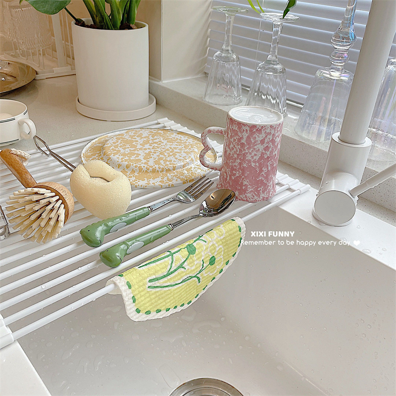 极速家用厨房硅胶可折叠水槽沥水架 碗碟收纳置物架沥水篮控水神