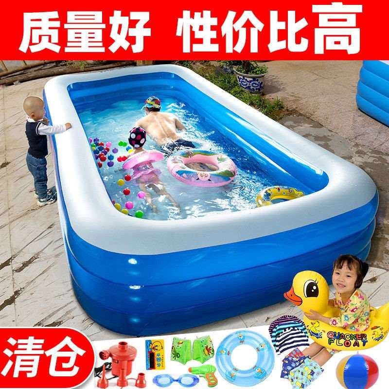 网红超大号冲气游泳池充气游泳池加厚成人家用可折叠浴缸儿童戏水