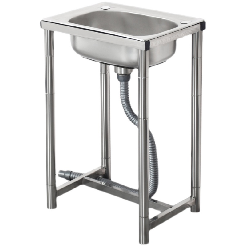 速发不锈钢水槽单槽带支架子洗菜盆简易洗碗池水斗阳台洗手盆水池
