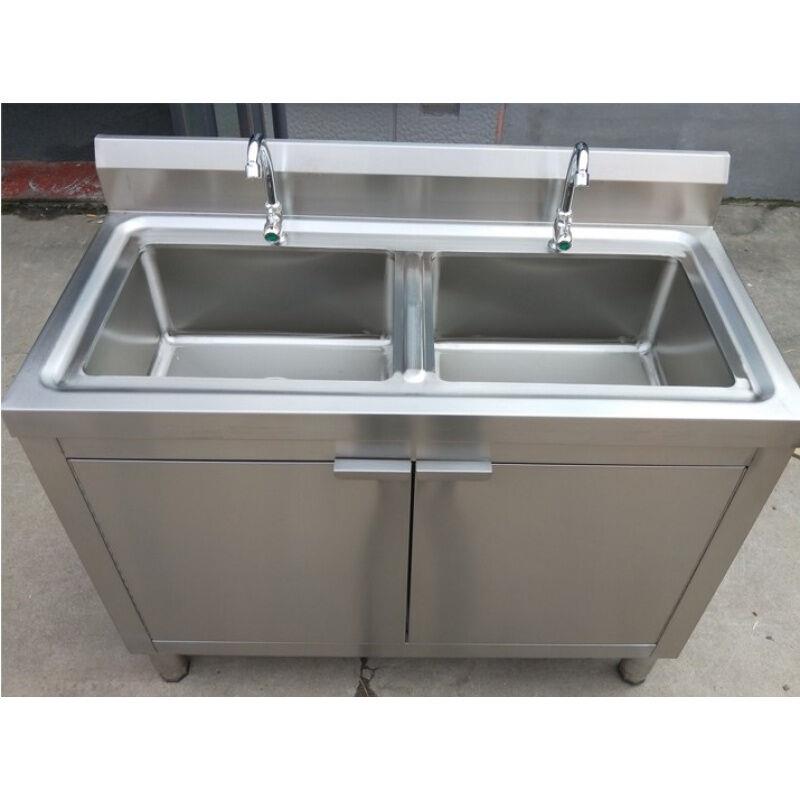 速发整体不锈钢厨房集成一体多功能水池橱柜双槽加厚水槽饭店洗碗
