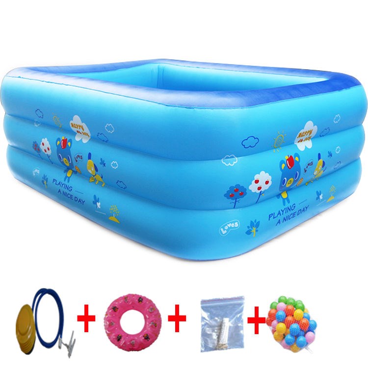 婴幼儿童加厚充气游泳池家用大号B戏水池成人用浴缸洗澡盆海洋球