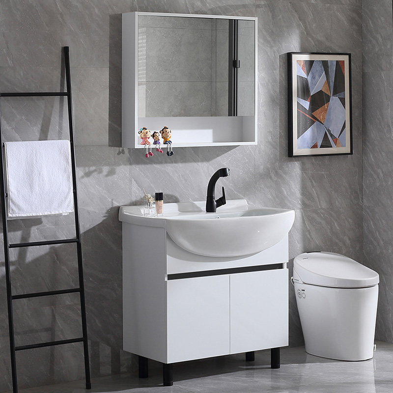 和大肚子面盆浴室柜组合现代简约卫生间一体洗手台套装洗脸盆单盆