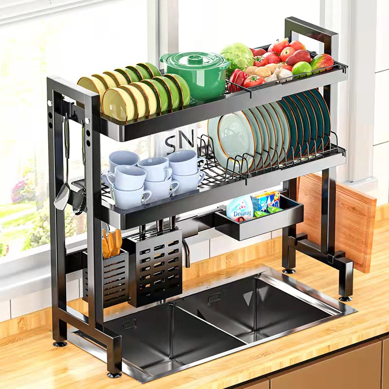 直销厨房可伸缩水槽置物架台面碗盘沥水架洗碗架水池上放碗碟收纳