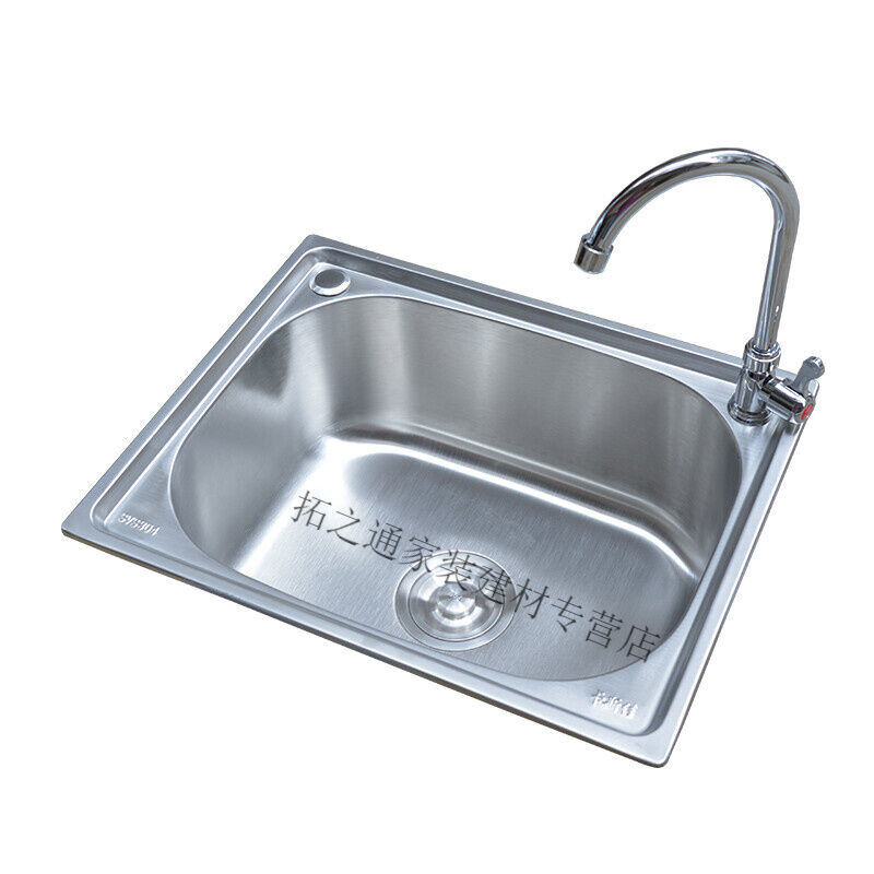 推荐厨房304洗手盆不锈钢水槽洗菜盆单槽简易洗碗槽水池单池洗单