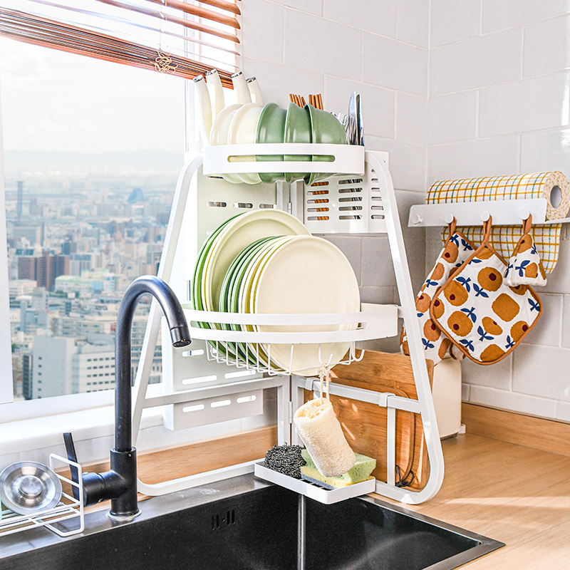 厨房转角置物架水槽边台面放砧板筷子沥水架子碗碟收纳架沥水碗架