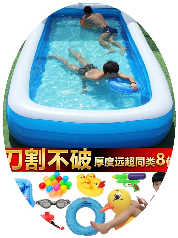 冲气泳池2c20w浴缸家用中式游大号4米 儿童充气游泳池家用成人超