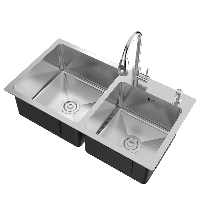 304厨房不锈钢水槽o加厚手工洗碗槽洗菜盆双水槽水池家用洗碗池水