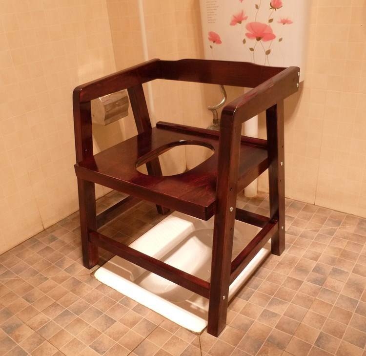 老人坐便椅实木孕妇残疾人便盆凳坐便器老年人上厕所椅子家用