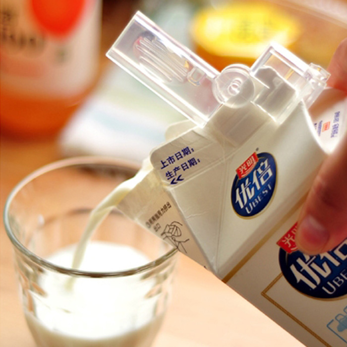 日本创意 牛奶密封夹 饮料盒封口夹可伸缩饮料盒纸盒保鲜夹 2枚入