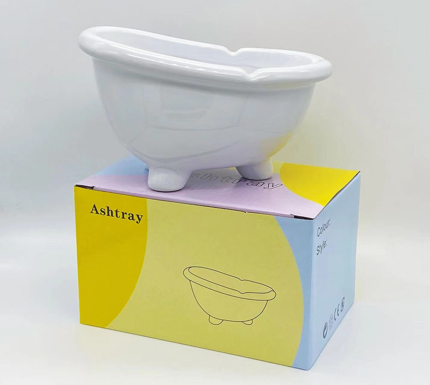 迷你浴缸陶瓷烟灰缸卫浴赠品创意广告礼品定制LOGO经典款