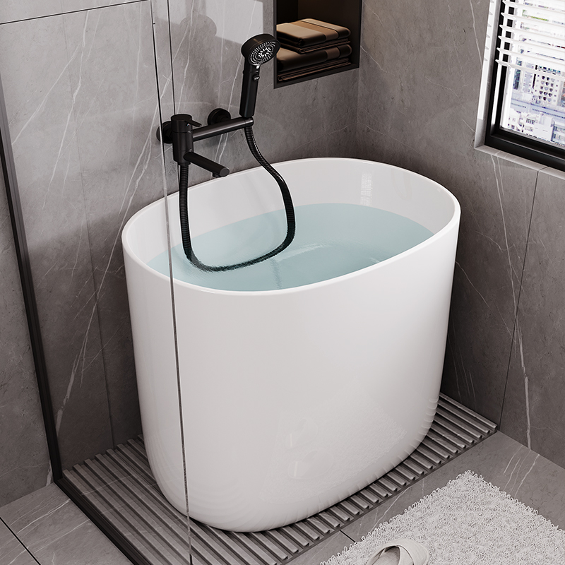科泽浴缸小户型家用亚克力泡澡桶日式网红mini可移动深泡小浴缸