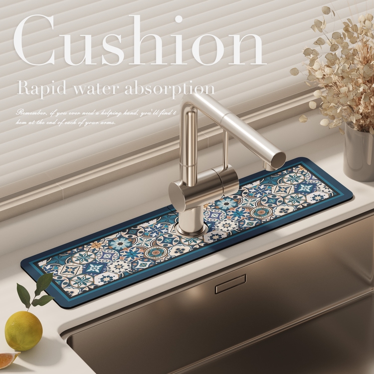 摩洛哥风格 硅藻泥水龙头吸水垫洗手台厨房水池沥水垫卫生间浴室