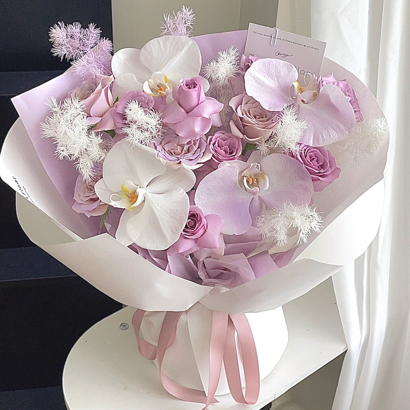 海洋之歌紫玫瑰韩式花束深圳龙华花店鲜花速递母亲节生日友情送花