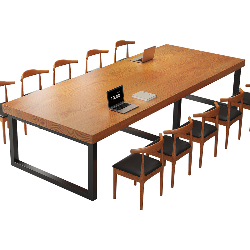 长方形简约现代实木会议桌长桌洽谈桌会议室书桌长条办公桌工作台