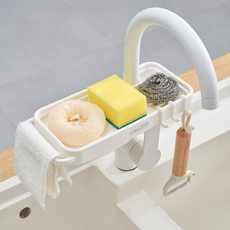 水龙头置物架抹布沥水架厨房水槽家用洗碗布海绵肥皂浴室收纳架子
