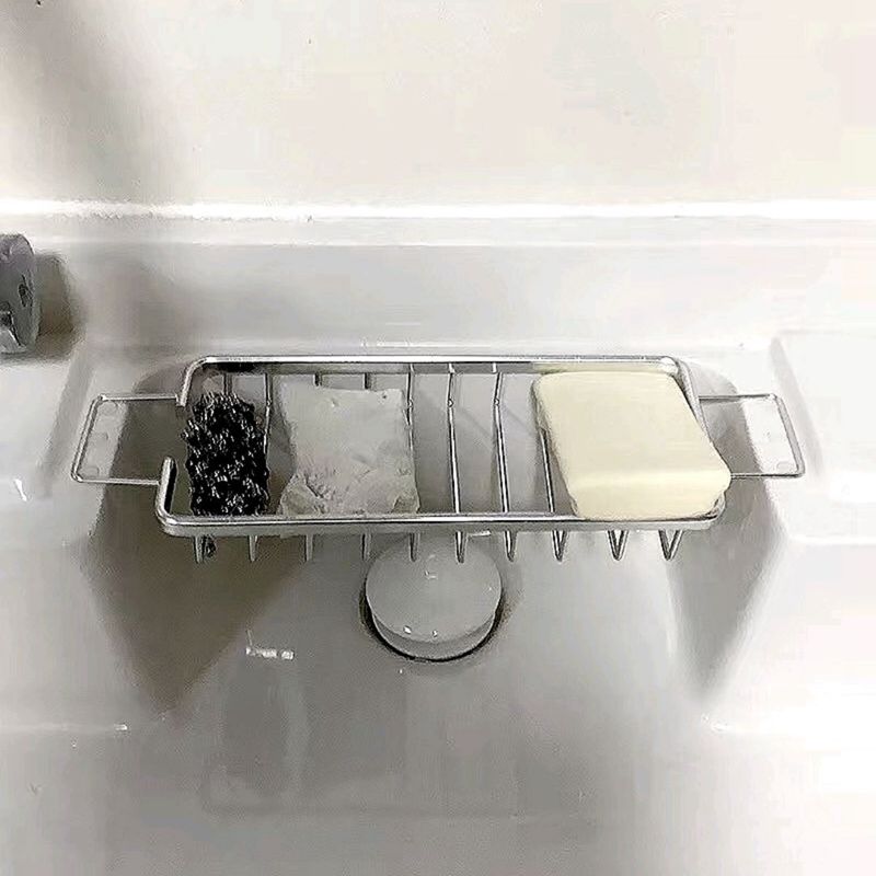亮银色太空铝置物架洗衣槽配件沥水篮洗衣柜台沥水架肥皂盒网篮尺