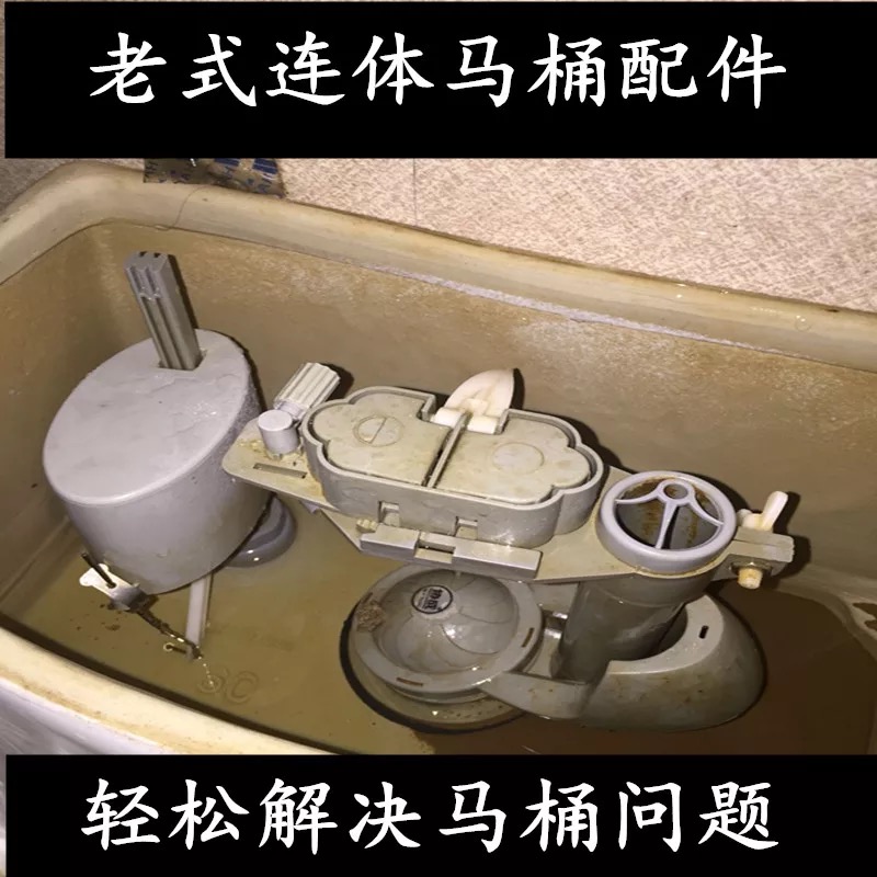 马桶配件 通用坐便器节能连体双按排水阀厕所冲水箱老式马桶配件