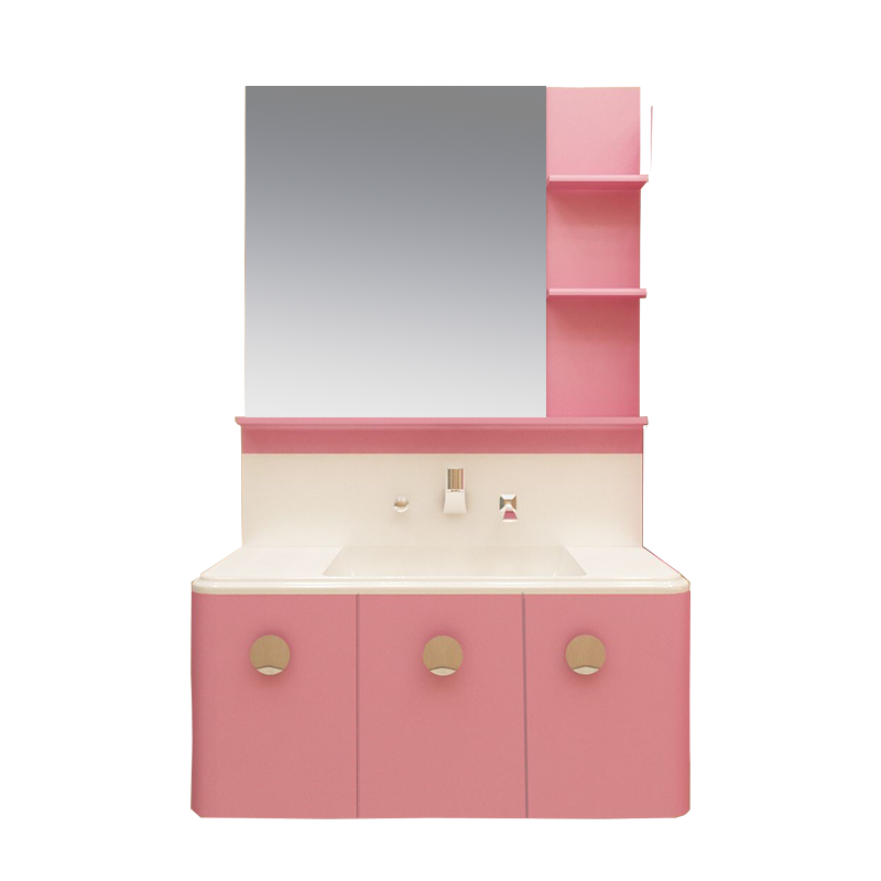 高靠背挡水简约浴室柜悬挂式卫生间洗脸盆柜组合一体玉晶石洗漱台