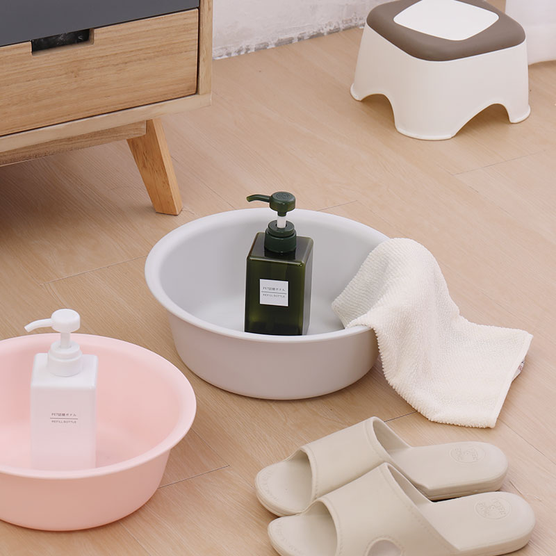 简约日式家用塑料水盆洗脸盆厨房加厚洗衣洗脚盆卫生间婴儿圆形
