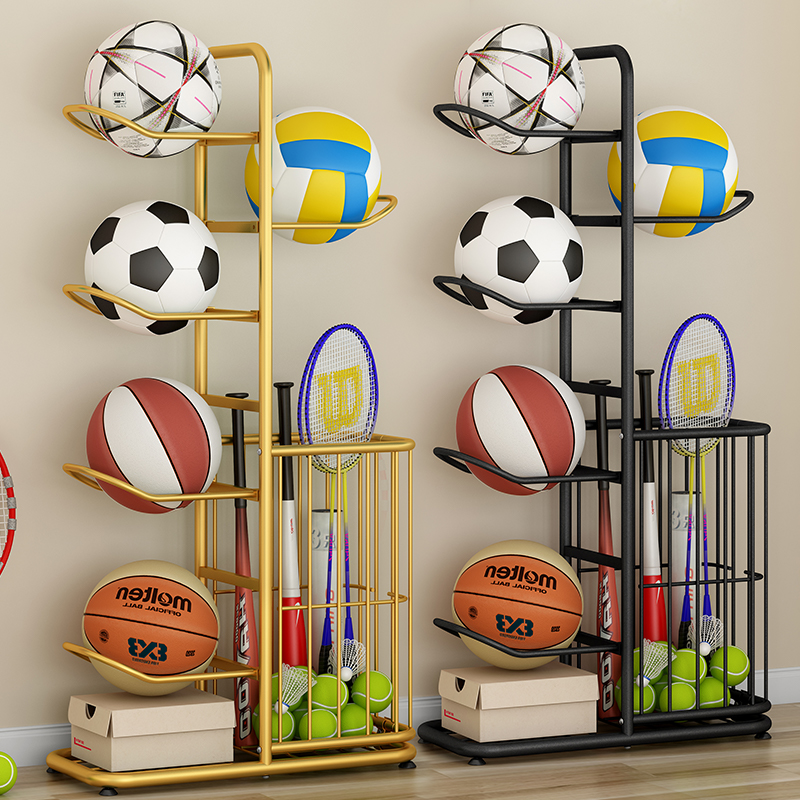 球类收纳架家用室内学校足排球篮球架托多层摆放置物架儿童收纳筐