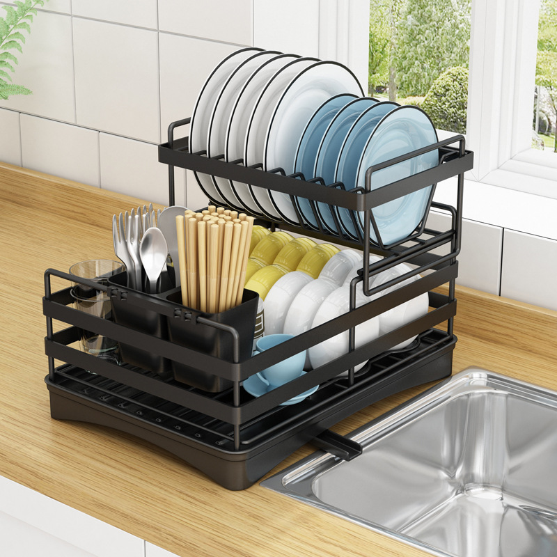 厨房碗碟沥水架台面水槽置物架水池家用放碗盘筷餐具滤水篮收纳盒