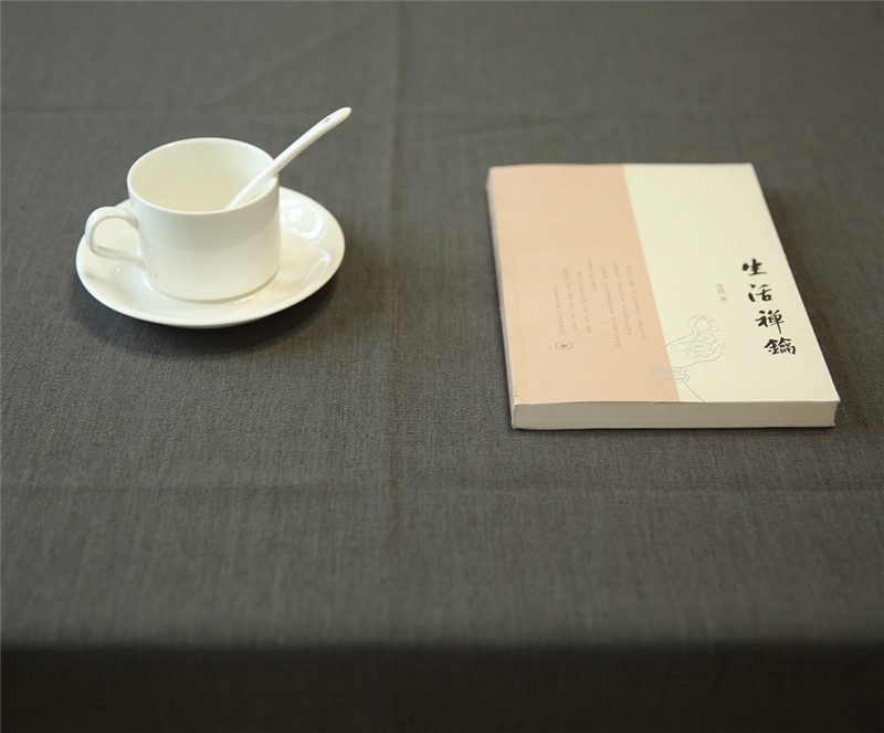深灰色北欧风棉麻桌布 复古茶桌茶几长方形布艺现代简约餐布台布