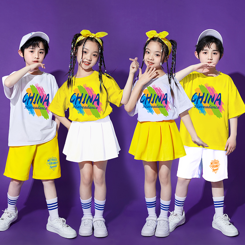 六一儿童啦啦队演出服幼儿园舞蹈表演班服糖果色小学生运动会服装