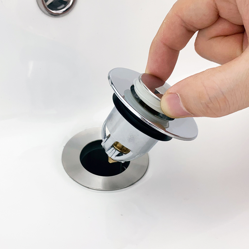 洗手盆漏水塞洗脸盆塞子翻板弹跳芯下水器通用按压式面盆水池配件