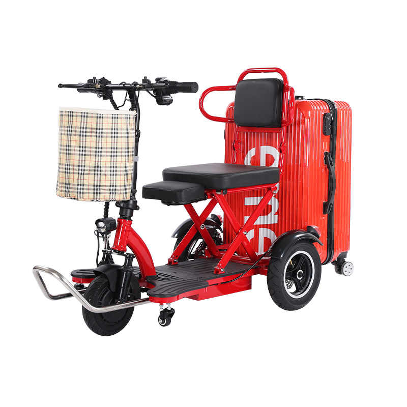 五菱菱猫折叠电动三轮车超轻便携双人代步车残疾人专用小型电瓶车