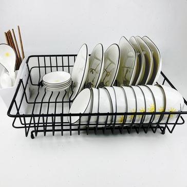 厨房碗盘碟沥水架X形可折叠双层台面网篮厨具滤水晾干收纳置物架